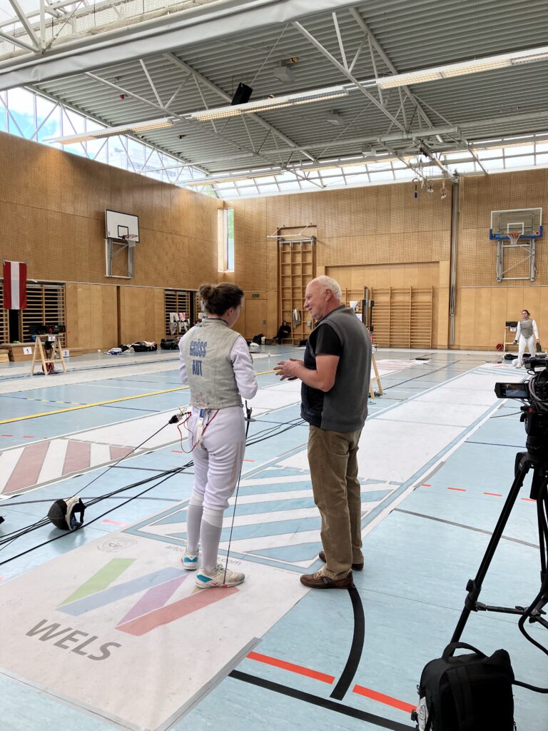 Chiara Gröss mit Coach Wolfgang Gasser im Halbfinale